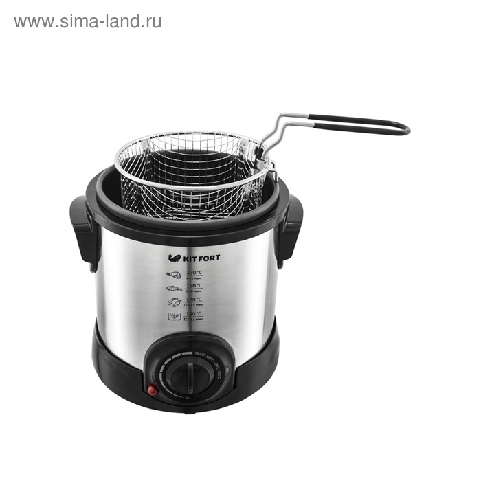 Фритюрница Kitfort KT-2009, 1000 Вт, 1 л, шнур 0.92 м, серебристая Фритюрница Kitfort KT-2009, 1000 Вт, 1 л, шнур 0.92 м, серебристая