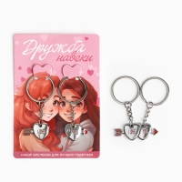 Брелок для ключей парный, &laquo;Дружба навеки&raquo;, металл, 9 х 14 см