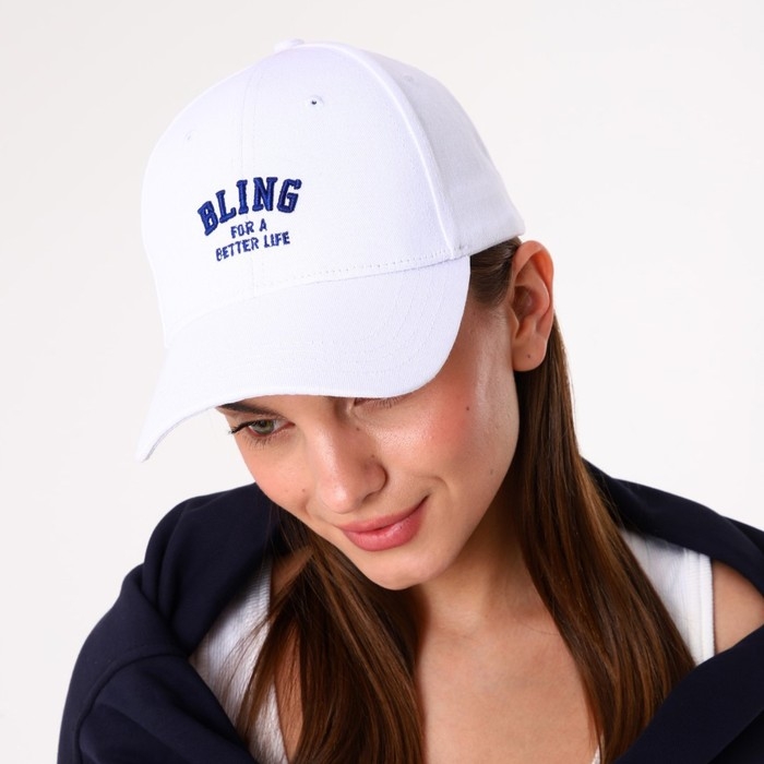 Кепка женская BLING, цвет белый, р-р 56 Кепка женская BLING, цвет белый, р-р 56