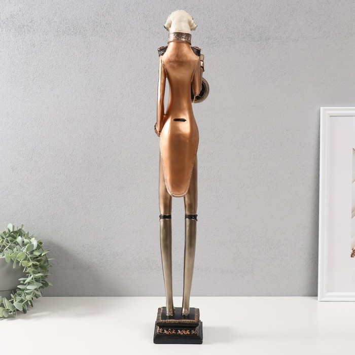 Сувенир полистоун с часами "Пёс дворецкий" 12,5х10,5х67 см