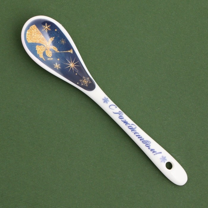 Ложка новогодняя &laquo;Новый год: Время чудес и волшебства&raquo;,   керамика, 2,5 х 12,6 см