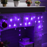 Гирлянда «Бахрома» 3 × 0.5 м, IP20, прозрачная нить, 80 LED, свечение фиолетовое, 8 режимов, 220 В Гирлянда «Бахрома» 3 × 0.5 м, IP20, прозрачная нить, 80 LED, свечение фиолетовое, 8 режимов, 220 В