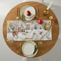 Новый год.Дорожка Этель "Звери в городе" 30х70 см, 100% хлопок, саржа 190 г/м2