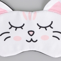 Маска для сна с ушками &laquo;Зефирка&raquo;, 19.3 х 12.5 см, цвет белый