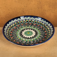 Ляган Риштанская Керамика "Узоры", 25 см, синий микс Ляган Риштанская Керамика "Узоры", 25 см, синий микс