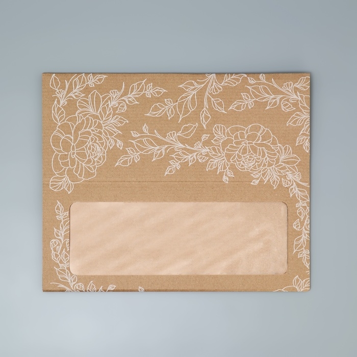 Коробка подарочная складная с PVC-окном, упаковка, &laquo;Цветы &raquo;, 14 х 35 х 14 см