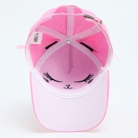 Кепка детская для девочки &laquo;Китти&raquo;, с ушками, цвет розовый, р-р 52-54, 5-7 лет