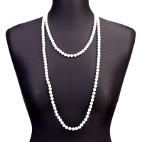 Бусы карнавальные жемчуг, 1,5 м, 8 мм, цвет белый