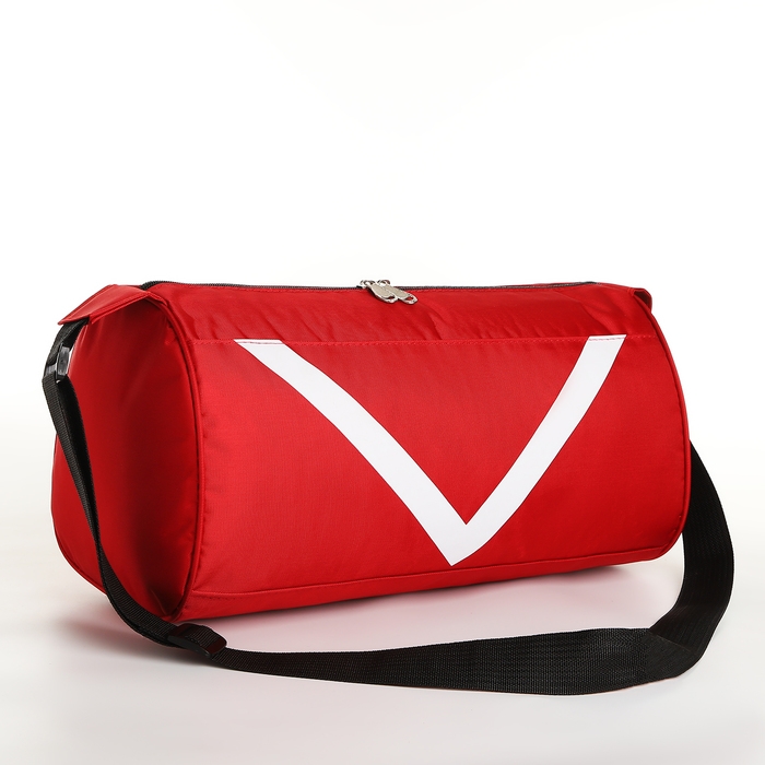 Сумка спортивная на молнии, боковой карман/сетка, регулируемый ремень, средний размер, цвет красный Сумка спортивная на молнии, боковой карман/сетка, регулируемый ремень, средний размер, цвет красный