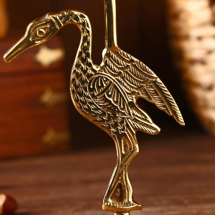 Подсвечник "Журавль" латунь 12,х7,8х23 см