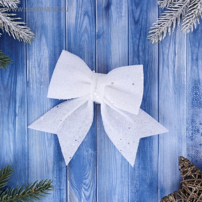 Украшение ёлочное Украшение ёлочное "Бант со звёздочками" (набор 2 шт) 12х12 см, белый