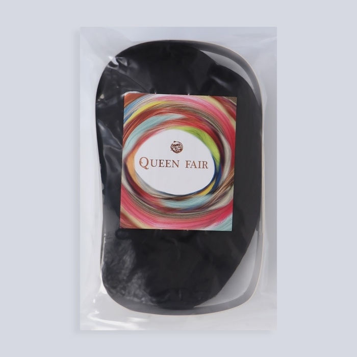 Парик искусственный, с чёлкой, каре, имитация кожи, 16 см, 160 гр, цвет каштановый