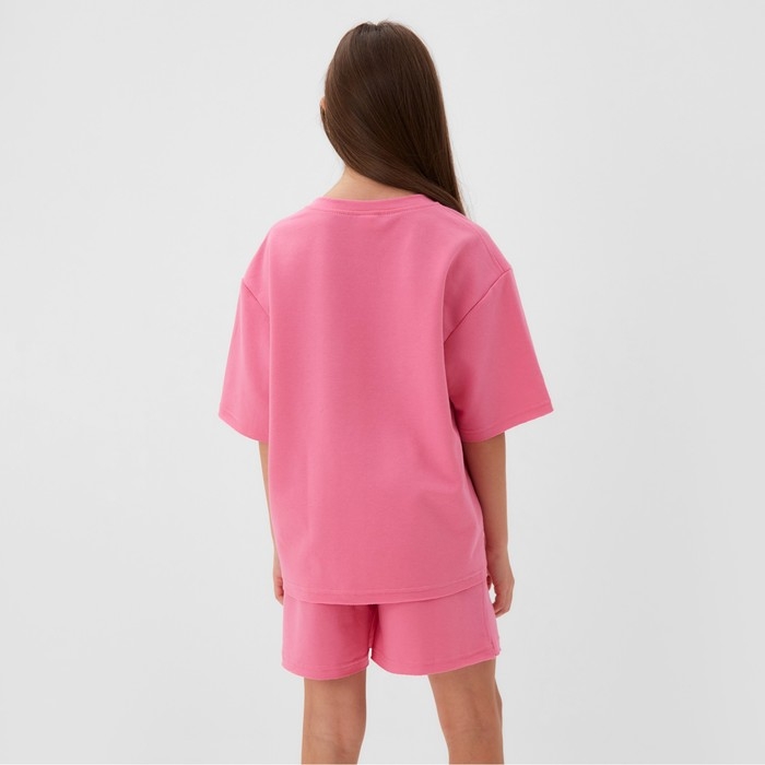 Костюм детский (футболка, шорты) MINAKU: Casual Collection цвет розовый, рост 122 см Костюм детский (футболка, шорты) MINAKU: Casual Collection цвет розовый, рост 122 см
