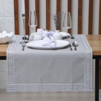 Дорожка Этель со стразами, 118 х 60 &plusmn;5 см, цвет серый, п/э