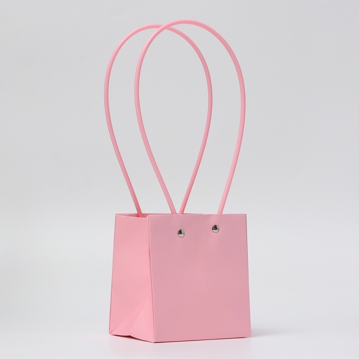 Сумка для цветов, квадратная, розовая, влагостойкая, 13х12х12 см Сумка для цветов, квадратная, розовая, влагостойкая, 13х12х12 см