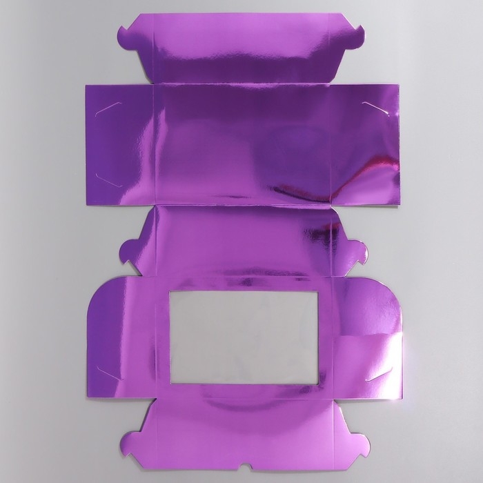 Коробка для капкейков, кондитерская упаковка с окном, 6 ячеек &laquo;Фиолетовая&raquo;, 25 х 17 х 10 см