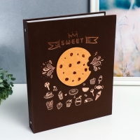 Фотоальбом на кольцах 30 листов+30 файлов "Сладости" чёрные листы 31,4х25,8х5 см