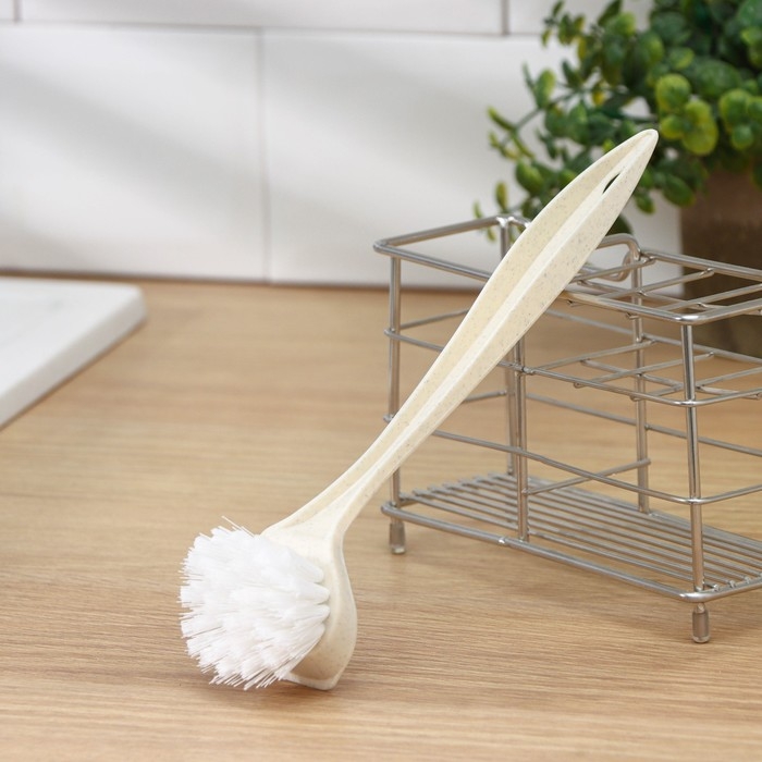 Щётка для посуды с прямой ручкой Malta, 5&times;5&times;23 см, цвет бежевый