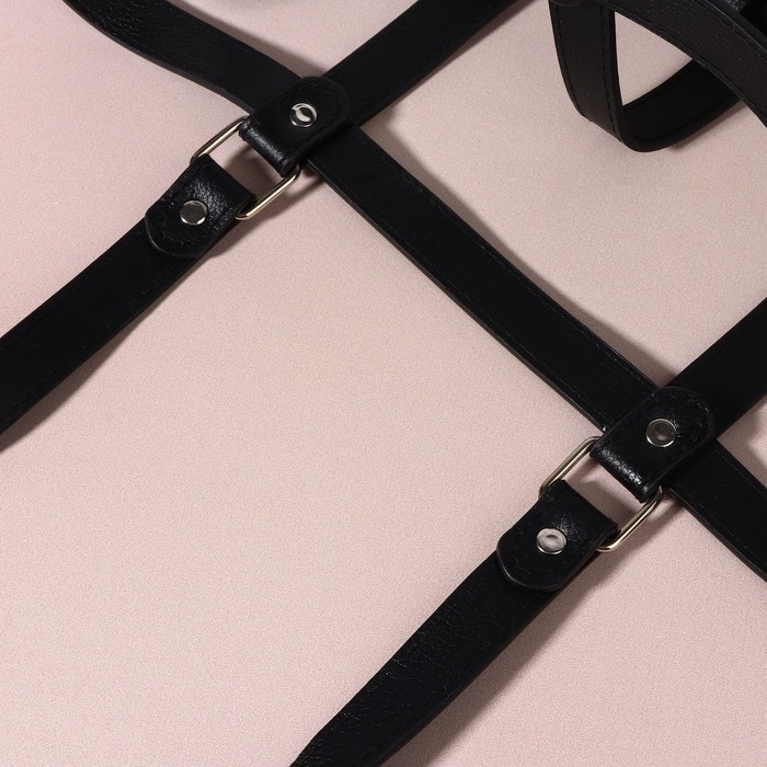 Портупея для сумки из искусственной кожи, 43 × 35 × 15 см, цвет чёрный/серебряный Портупея для сумки из искусственной кожи, 43 × 35 × 15 см, цвет чёрный/серебряный