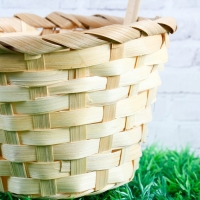 Корзина плетёная, бамбук, натуральный цвет, (цилиндр), средняя Корзина плетёная, бамбук, натуральный цвет, (цилиндр), средняя