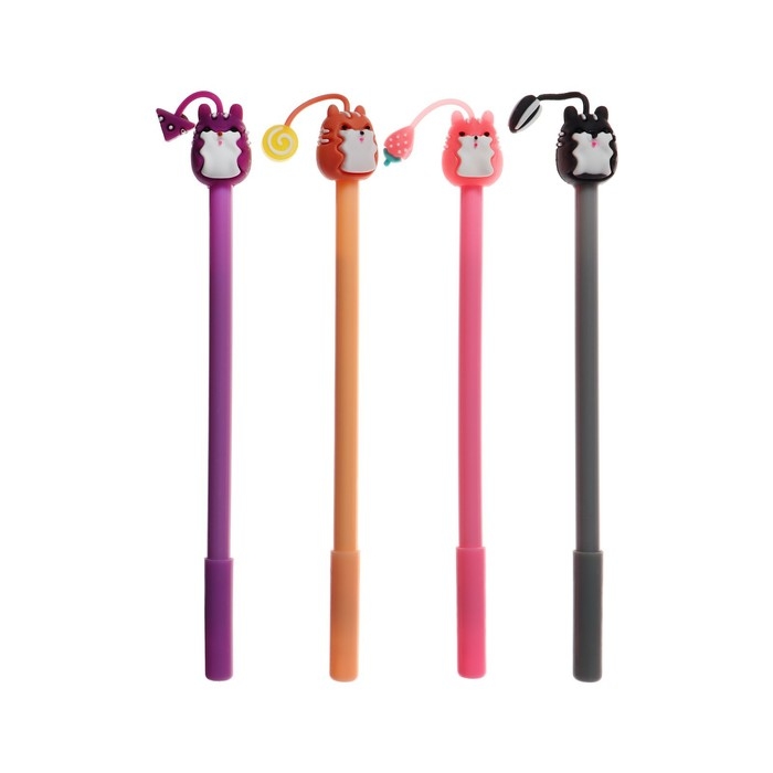 Ручка гелевая-прикол, Ручка гелевая-прикол, "Зверушки", МИКС