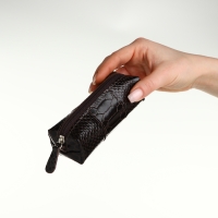 Ключница карманная на молнии, TEXTURA, длина 12,5 см, кольцо, цвет коричневый Ключница карманная на молнии, TEXTURA, длина 12,5 см, кольцо, цвет коричневый