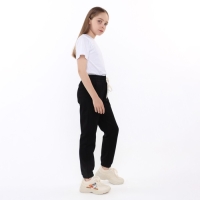 Брюки спортивные для девочек, цвет чёрный, рост 146 см