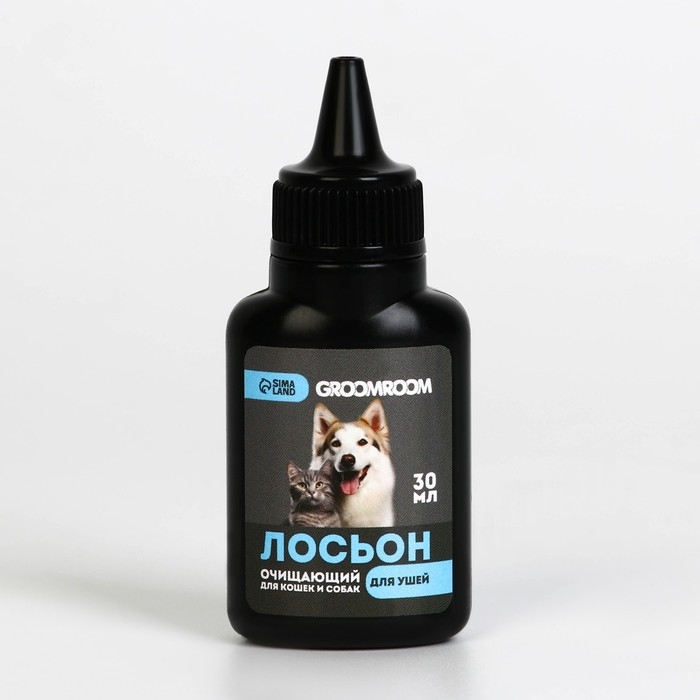 Лосьон для ушей Groomroom для кошек и собак, 30 мл Лосьон для ушей Groomroom для кошек и собак, 30 мл