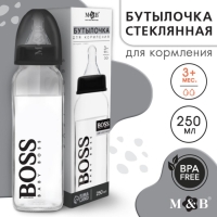 Бутылочка для кормления стекло «BABY BOSS», классическое горло, 250 мл., от 3 мес. Бутылочка для кормления стекло «BABY BOSS», классическое горло, 250 мл., от 3 мес.