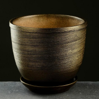 Горшок цветочный "Золото" с поддоном, 1,8л Горшок цветочный "Золото" с поддоном, 1,8л