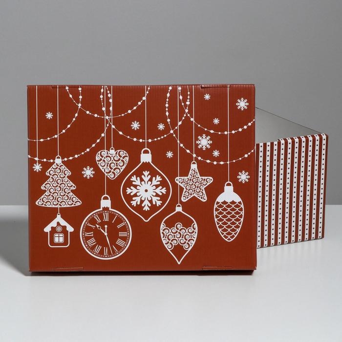 Коробка подарочная новогодняя складная «Яркий праздник», 31,2 х 25,6 х 16,1 см, Новый год Коробка подарочная новогодняя складная «Яркий праздник», 31,2 х 25,6 х 16,1 см, Новый год