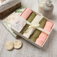 Набор махровых салфеток Botanic 30х30 см -5шт, 100% хл, 340гр/м2 Набор махровых салфеток Botanic 30х30 см -5шт, 100% хл, 340гр/м2