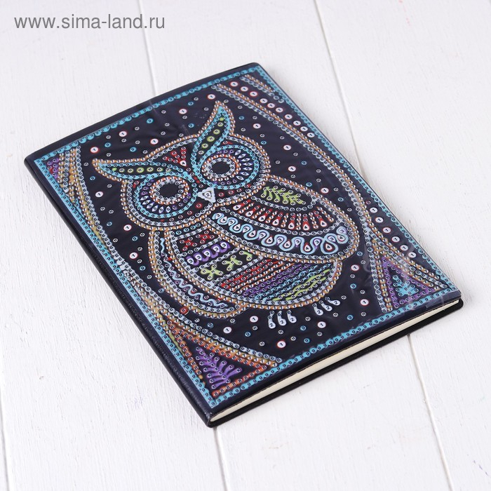 Алмазная вышивка на блокноте «Сова», 50 стр. Алмазная вышивка на блокноте «Сова», 50 стр.