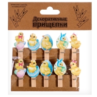 Прищепки декоративные &laquo;Цыплята&raquo; набор 10 шт., 1.5 &times; 12 &times; 14 см