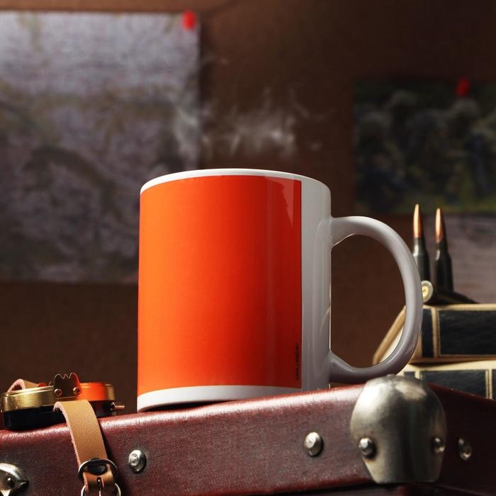 Кружка &laquo;С 23 февраля. Оранжевое поле&raquo;, с нанесением