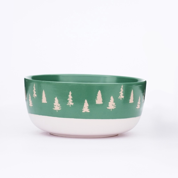 Тарелка суповая новогодняя «Зимний лес», 15х7 см, 700 мл Тарелка суповая новогодняя «Зимний лес», 15х7 см, 700 мл