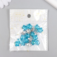 Пуговицы пластик для творчества 1 прокол "Цветок страз. Синий" набор 20 шт d=1,2 см Пуговицы пластик для творчества 1 прокол "Цветок страз. Синий" набор 20 шт d=1,2 см