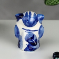 Сувенир &laquo;Кот с бантом&raquo;, 3,5 см, гжель
