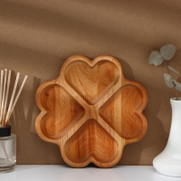 Менажница деревянная авторская Adelica &laquo;Сердце&raquo;, 22&times;22&times;1,8 см, пропитана минеральным маслом, берёза