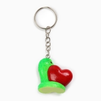 Новогодний брелок для ключей, объемный &laquo;Новый год: Змея с сердцем&raquo; 3,5 х 8,2 см