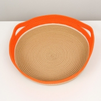 Экологичный лежак для животных (хлобчатобумажный), 50 х 50 х 12 см,вес до 25 кг, оранжевый Экологичный лежак для животных (хлобчатобумажный), 50 х 50 х 12 см,вес до 25 кг, оранжевый