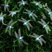 Гирлянда «Нить» 4.5 м с насадками «Стрекозы», IP44, тёмная нить, 30 LED, свечение белое, 2 режима, солнечная батарея Гирлянда «Нить» 4.5 м с насадками «Стрекозы», IP44, тёмная нить, 30 LED, свечение белое, 2 режима, солнечная батарея