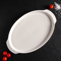 Блюдо фарфоровое для запекания Magistro &laquo;Бланш&raquo;, 33&times;21&times;2,5 см, цвет белый