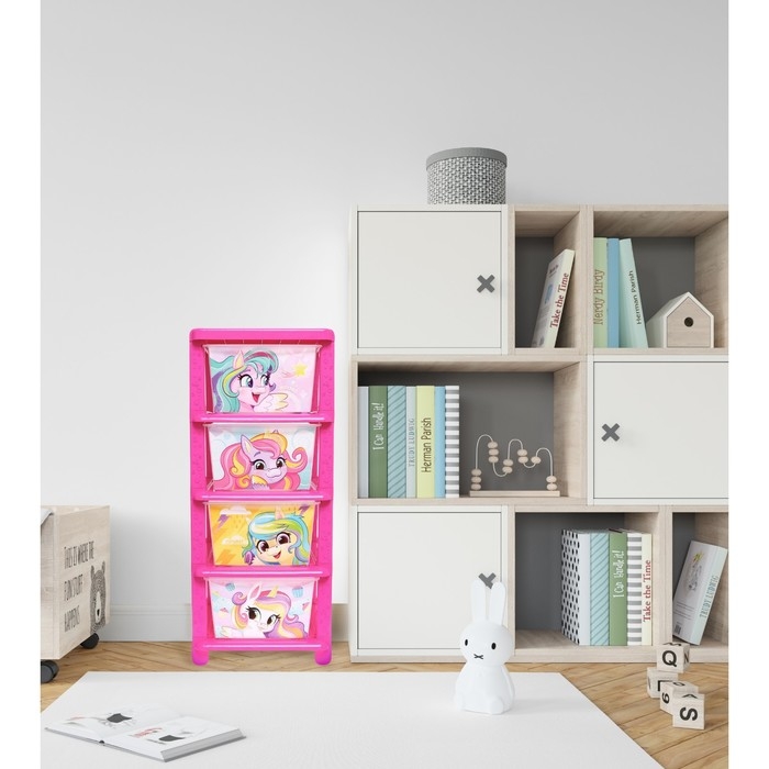 Комод &laquo;Милые единорожки&raquo;, 4 секции