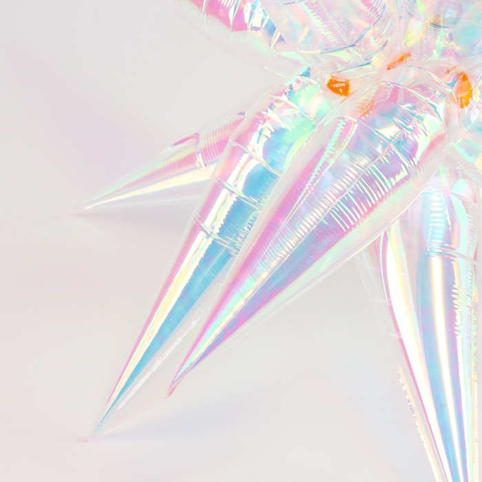 Шар фольгированный 27" &laquo;Звезда 3D&raquo;, цвет прозрачный перламутровый градиент