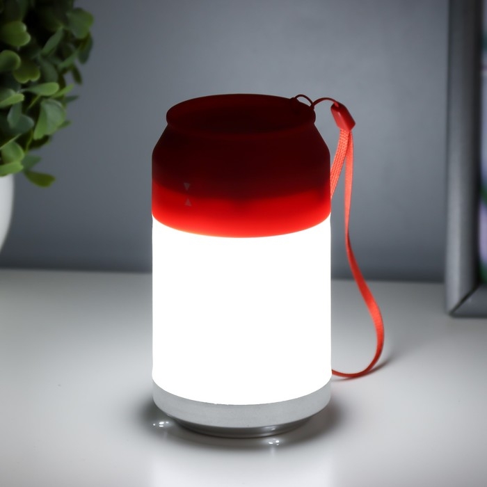 Ночник Ночник "Фоси" LED 5 режимов от батареек 3хААА бело-красный 6,5х6,5х11,5 см