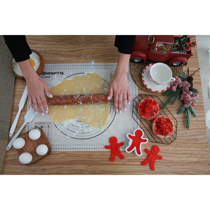 Скалка вращающаяся Magistro, дерево, 43&times;4 см, рабочая часть 23 см, с фигурными ручками