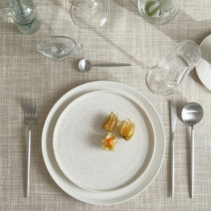 Скатерть Доляна "Душевная кухня" 110х146 см, 50% хлопок, 50% п/э, рогожка 158 г/м2