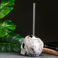 Подставка под ёрш "Череп" 16х15х22см (ершик н/сталь) Подставка под ёрш "Череп" 16х15х22см (ершик н/сталь)