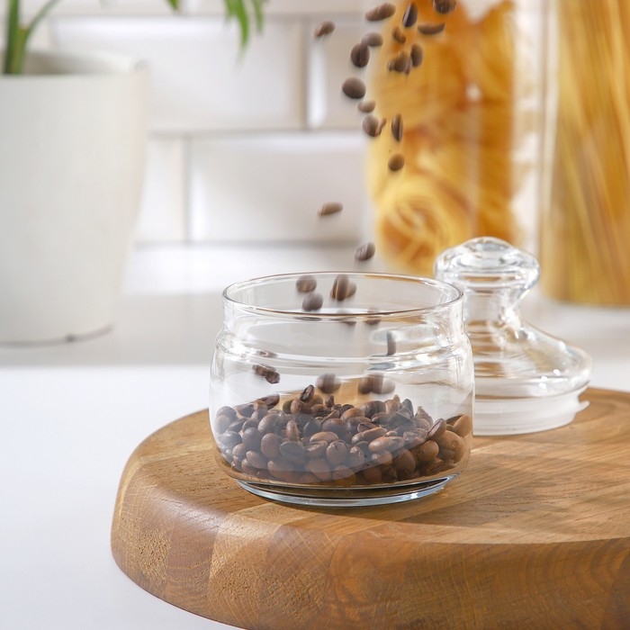 Банка для сыпучих продуктов стеклянная Cesni, 420 мл, цвет прозрачный Банка для сыпучих продуктов стеклянная Cesni, 420 мл, цвет прозрачный